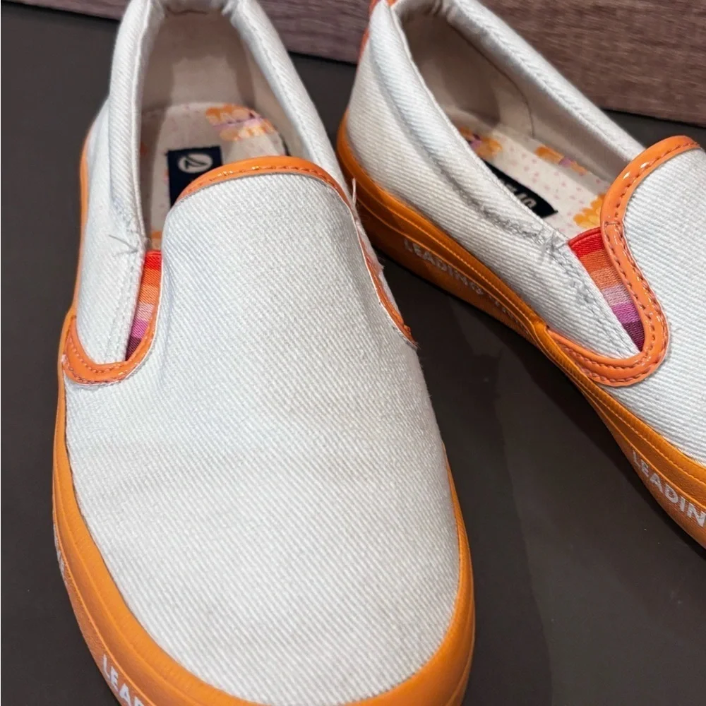 Sperry Cream and Orange Collaboration Sneakers
